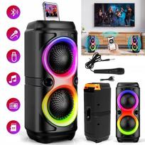 Nešiojama Bluetooth kolonėlė BOOMBOX su mikrofonu, RGB apšvietimu ir karaoke funkcija