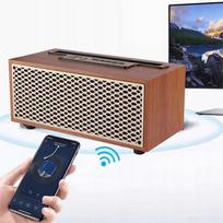 Medinė retro Bluetooth kolonėlė su FM/AM radiju, 8W, galingi žemieji dažniai, puikiai tinka dovanai