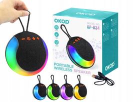 Belaidis Bluetooth garsiakalbis, LED, stiprus žemų dažnių garsas, USB, AUX, BT 5.0, juodas, mini
