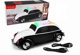 Belaidė kolonėlė automobiliui, 3W, FM radijas, USB, MP3, įkraunama, balta