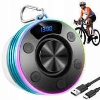 Belaidė Bluetooth kolonėlė, atspari vandeniui IPX7, su RGB LED ekranu ir kabliuku, tinkama dviračiui bei stovyklavimui