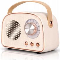 Nešiojama „Bluetooth 5.0“ kolonėlė, FM radijas, USB, AUX, microSD, 3W, retro stiliaus