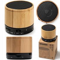 Belaidė „Bluetooth“ kolonėlė 3W, bambuko korpusas, FM radijas, garsiakalbis su mikrofonu