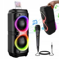 Bluetooth garso kolonėlė su mikrofonu, RGB apšvietimu ir telefono laikikliu