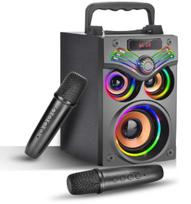 Belaidė kolonėlė SUPNIA H77 su LED, karaoke, 2 mikrofonai, Bluetooth