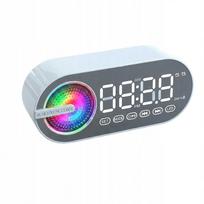 Belaidė Bluetooth kolonėlė G30 su žadintuvu, veidrodiniu ekranu, FM radiju ir RGB LED apšvietimu