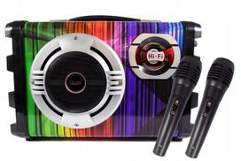 Nešiojama 7 in 1 karaoke sistema su dviem USB Bluetooth mikrofonais