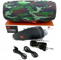 Belaidė Bluetooth nešiojama kolonėlė su bosu, radiju ir dirželiu, Camo dizainas