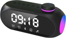 Belaidė „Bluetooth“ kolonėlė su RGB apšvietimu, žadintuvu, FM radiju ir 360° stereo garsu