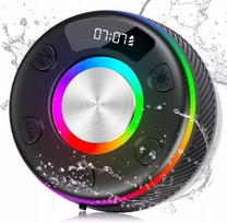 Belaidė Bluetooth kolonėlė dušui, atspari vandeniui IPX7, su LED RGB, FM radiju ir siurbtuku