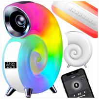 Naktinė LED švieselė-žaislas Snail su RGB, Bluetooth, žadintuvu ir radijo kolonėle