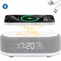 Nešiojama Bluetooth kolonėlė 15W su laikrodžiu ir RGB LED naktine lempute