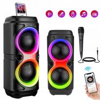 Nešiojama belaidė Bluetooth kolonėlė su FM radiju, USB, TF, AUX ir mikrofonu