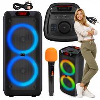 Nešiojama belaidė kolonėlė su mikrofonu, 280 W, juoda, karaoke