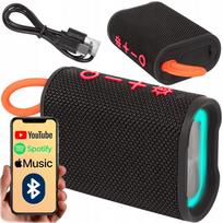 Belaidė Bluetooth kolonėlė, atspari vandeniui IP67, su FM radiju, USB ir RGB apšvietimu