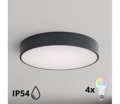 BRILAGI - LED RGBW vonios kambario lubinis šviestuvas CLARE 4xE27/12W/230V Ø 50 cm antracitas IP54