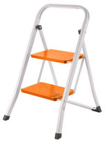 Kopėtėlės MCL-T002B, 2 pakopos, metalinės, oranžinės spalvos, 48 cm