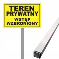 Ženklas Privati teritorija Įeiti draudžiama 40x30 Profilis ant stulpo 150
