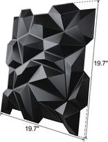 Art3d pvc 3d deimantinė sienų plokštė jagged matt black, skirta gyvenamųjų ir komercinių patalpų interjero dekoravimui