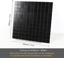 Lipnios plytelės, mozaikinės plytelės, lipnūs virtuvės plytelių lipdukai, metalinės mozaikinės lipnios plytelės (6 kilimėliai, juodos)