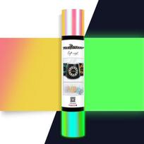 Teckwrap 0,3 m x 1,5 m holografinė lipni vinilo plėvelė skirtas amatų pjaustytuvams, ženklams, braižytuvams, švytinti tamsoje, opalinis persikų, geltonos ir rožinės spalvos