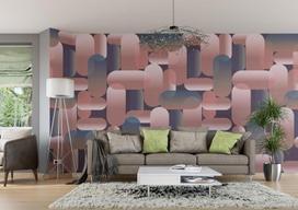 Rasch tapetai 364071 fototapetai ant neaustinės medžiagos su ovalais rožinės ir mėlynos spalvos iš kolekcijos „magicwalls“ 2,65 m x 2,12 m (ilgis x plotis)