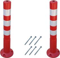 Sns safety ltd sustiprinti plastikiniai stulpeliai 75 cm su atspindinčia kelių saugos lanksčia poliuretano raudona spalva (2 vnt.)