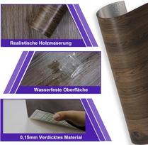 Savaime lipnios vinilinės grindys su medžio imitacija, pastorintos pvc grindys, vinilinių grindų plytelės, atsparios vandeniui, patvarios svetainei, miegamajam, biurui, 60 x 1000 cm, tamsiai rudos, 2 vnt.