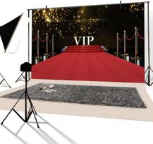 Yongfoto vinilo fotografijos fonas Vip scena raudonas kilimas auksiniai blizgučiai taškai gimtadienio vestuvių renginio fonas vakarėlio dekoravimui portretų fotostudijos rekvizitai 3 x 2 m