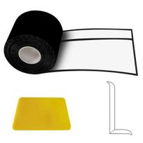 Minkšta lipni grindjuostė 50 x 20 mm 6 m pvc lanksti lipni grindjuostė virtuvei, voniai ir vonios kambariui, minkšta lipni grindjuostė juoda