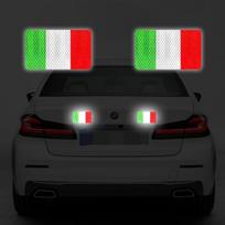 Atšvaitiniai magnetiniai lipdukai automobiliui su Italijos vėliava, 2 vnt., be klijų ir labai ryškūs (italy)