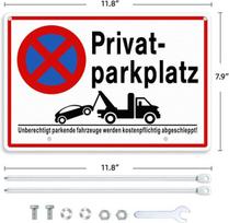 Sinmao privatus parkavimo ženklas su stulpo laikikliu, aliuminis, 30 x 20 cm (a4), draudžiamas parkavimas, privatus parkavimas su tvirtinimu, 30 cm nuimamas