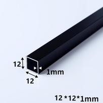 Kwweeoo juodas aliuminio kvadratinis vamzdis 4 vnt 12 mm x 12 mm x 300 mm ilgio sienelės storis 1 mm 4 vnt aliuminio kvadratinio vamzdžio spalva juoda
