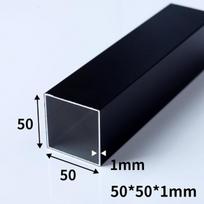 Kwweeoo juodas aliuminio kvadratinis vamzdis 2 vnt 50 mm x 50 mm x 300 mm ilgio sienelės storis 1 mm 2 vnt aliuminio kvadratinio vamzdžio spalva juoda