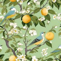 Veelike lipnus tapetas vaisiai žalias paukštis nuotrauka tapetai gėlės vintažinis 44,5 cm x 300 cm nuimamas chinoiserie rašto tapetas žali tapetai svetainė vonios kambarys lipni plėvelė virtuvė