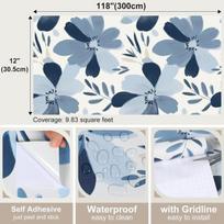 Varyfloral gėlėti tapetai, 30,5 cm x 300 cm, lipni plėvelė, smėlio spalvos sienų plėvelė, lipni, jūrinė ramunė, pastorinti gėlių tapetai, vandeniui atspari akvarelės dekoratyvinė plėvelė, lipni baldams