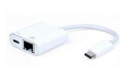 Mercodan USB-C network adapter, USB-C:  Male - RJ45: Female, USB 3.1