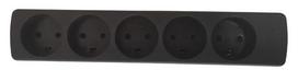 Mercodan Power strip with 5 outlets  earthed, Without cord black,
