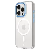 Tactical MagForce 2.0 phone case with MagSafe support for iPhone 15 Pro transparent blue