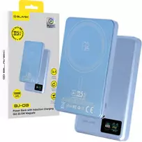 Blavec Power Bank 10000mAh BJ-03 Slim 13.5mm - Type C - 22.5W magnetic Magsafe 3 in 1 (PBBJ03-MC10LB) light blue aluminum