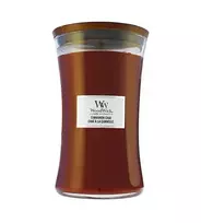 Woodwick Cinnamon Chai scented candle with wooden wick 609.5 g