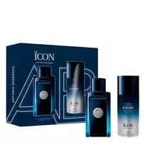 Antonio Banderas Set : The Icon, Eau De Toilette, For Men, 100 ml + The Icon, Amber Woody, Deodorant Spray, For Men, 150 ml