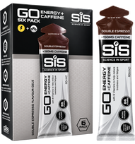 SIS GO Six pack Energy + Caffeine Gels, Double Espresso, 6 x 60 ml