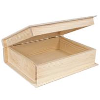 Medinė knygų dėžė su dangčiu Creative Deco, 24 x 19 x 7,5 cm