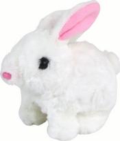 Pliušinis žaislas triušis Lean Toys, balta sp., 14 cm