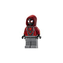 Spider-Man (Miles Morales) - Dark Red Hood, Dark Bluish Gray Legs