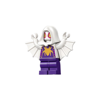 Ghost-Spider (Gwen Stacy) - Dark Purple Medium Legs, White Hood, Gold Spider Logo