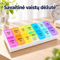 Savaitinė vaistų dėžutė su 14 skyrelių