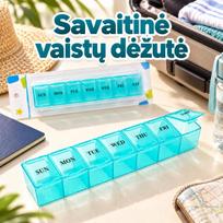 Savaitinė vaistų dėžutė su 7 skyreliais
