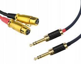 Kabelis 2x 6,3mm stereo Jack - 2x Xlr moteriškas, Klotz, 6m